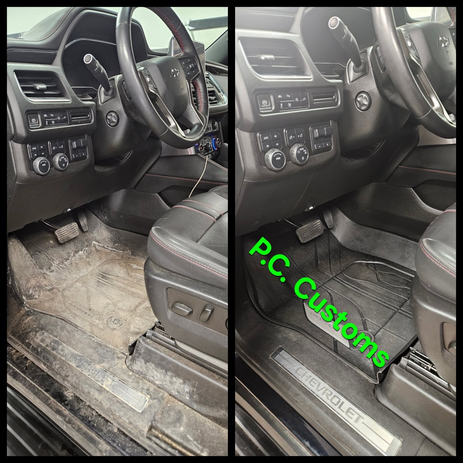 Chevy Tahoe interior before and after full detail